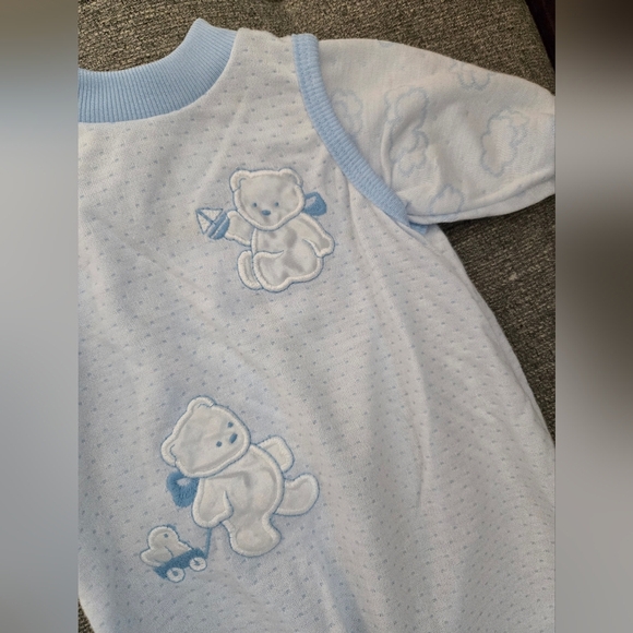 Set Of 4 Vintage Baby Blue Rompers Sets Carter's, Bright Future, Baby Bear - Picture 15 of 16